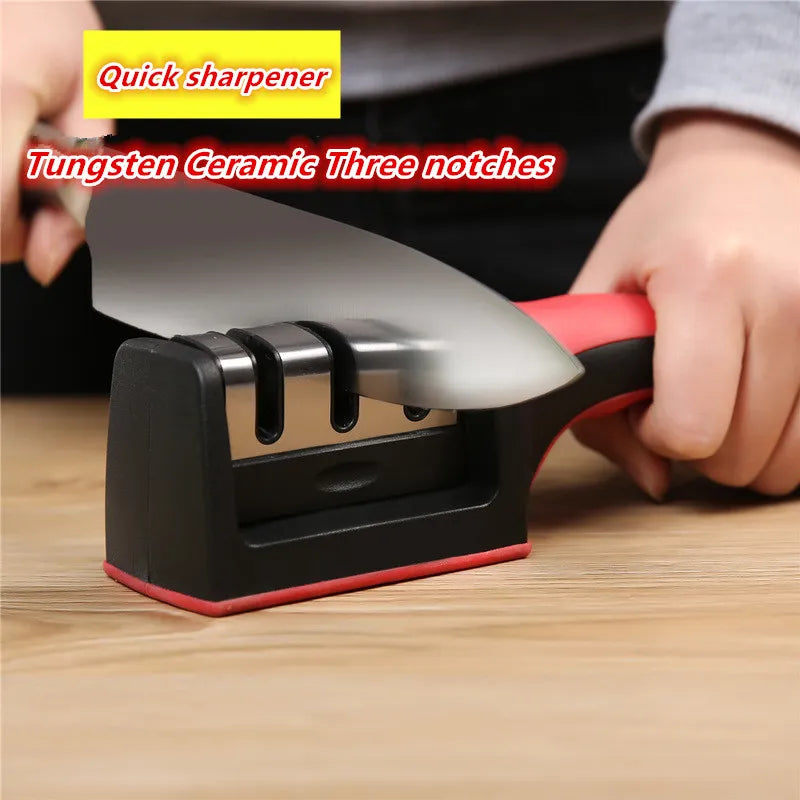 Knife Sharpener Quick Sharpener Professional 3 Stages Sharpener Knife Grinder Non-Slip Silicone Rubber - Free Shipping - Aurelia Clothing