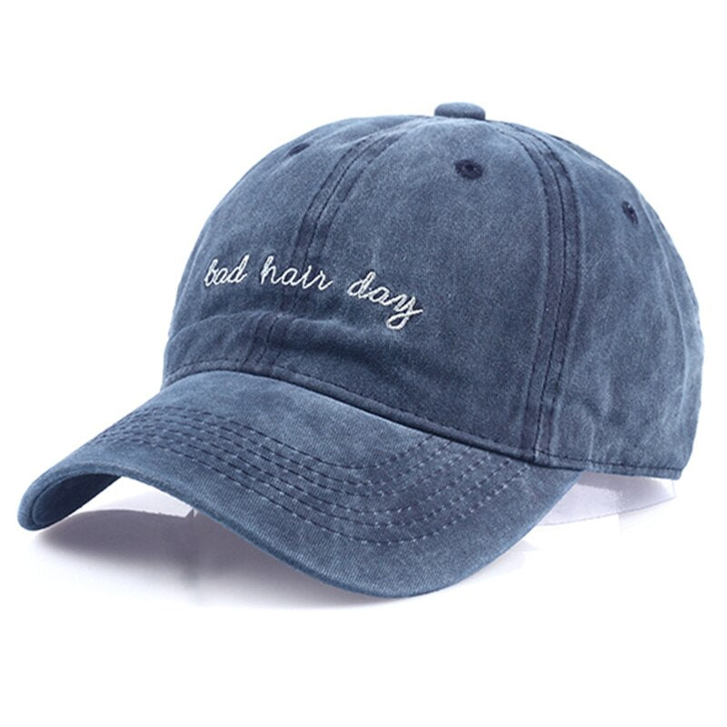 Bad Hair Day Cap Washed Baseball Cap Women Men Hat Cap Casual Snapback Letter Dad Hat Summer Cotton Adjustable Bone Male - Free Shipping - Aurelia Clothing