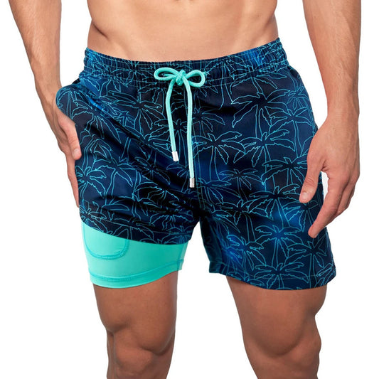 Summer Shorts Men's Beach Pants Sweatpants Printed Double Shorts - Free Shipping - Aurelia Clothing