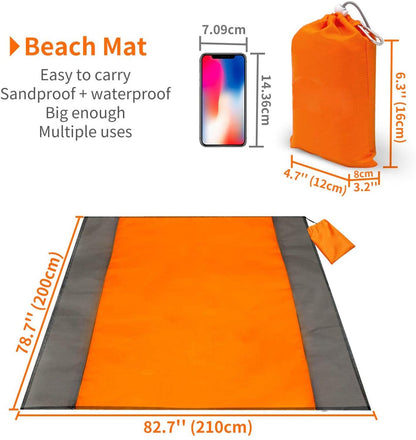 Beach Mat Picnic Blanket, Extra Large 200 x 200cm Beach blanket Waterproof Sandproof Water Resistant Picnic Blanket  Camping - Free Shipping - Aurelia Clothing