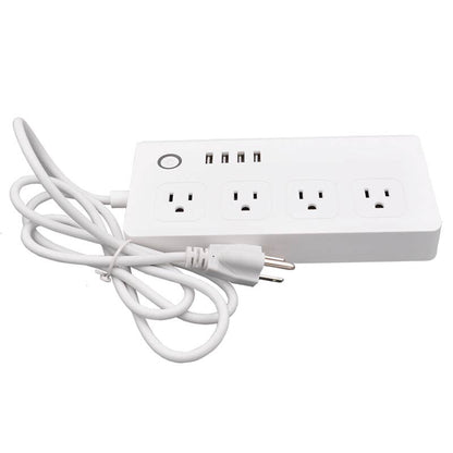 Smart Power Strip,WiFi Power Bar Multiple Outlet Extension Cord with 4 USB and 4 Individual Controlled AC Plugs by Tuya - Free Shipping - Aurelia Clothing