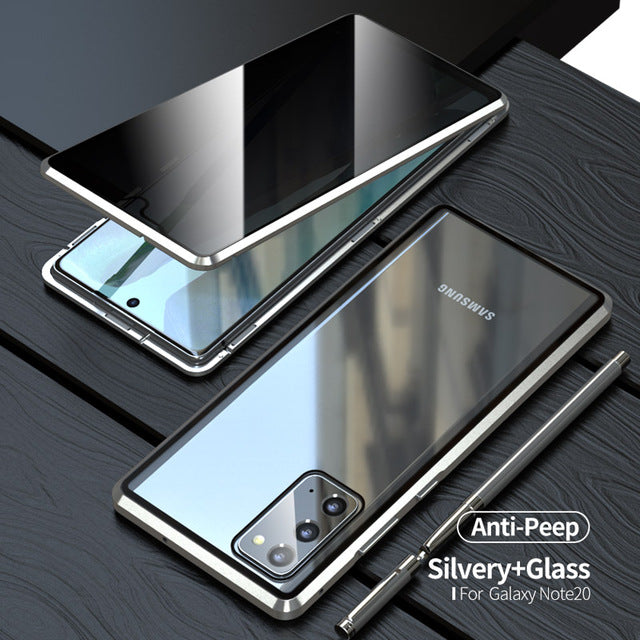 For Samsung Note20U Anti Peeping Privacy Glass Case Protect Phone Case S21Ultra Magnetic S21 Metal Cover - Free Shipping - Aurelia Clothing