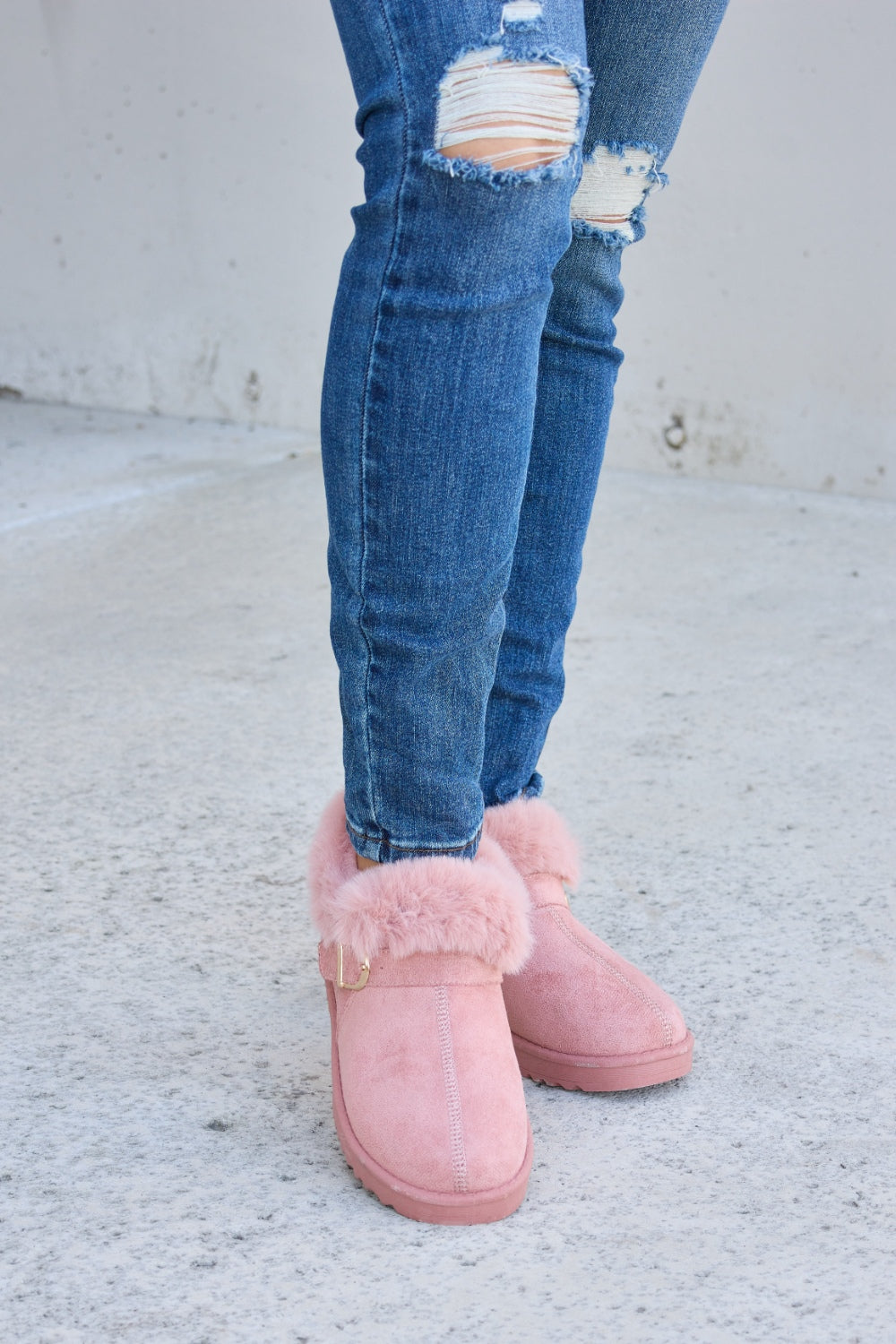 Forever Link Furry Chunky Thermal Ankle Boots - Aurelia Clothing