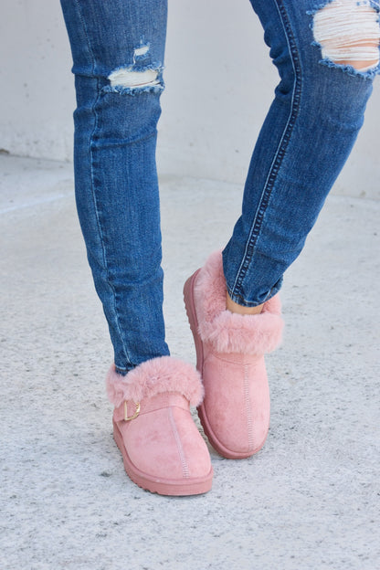 Forever Link Furry Chunky Thermal Ankle Boots - Aurelia Clothing