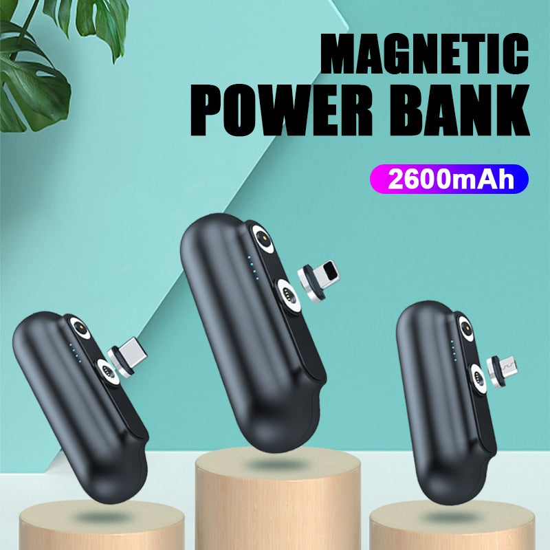 For iPhone 12 Magnetic Power Bank 2600mAh Mini Magnet Charger Power Bank For Xiaomi Emergency Portable Magnetic External Battery - Free Shipping - Aurelia Clothing