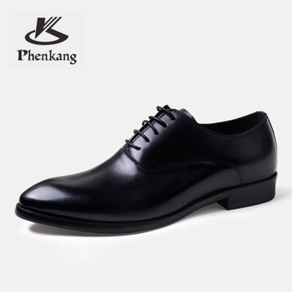 Formal Shoes Genuine Leather Oxford Shoes Wedding Shoes Laces Leather Brogues - Free Shipping - Aurelia Clothing