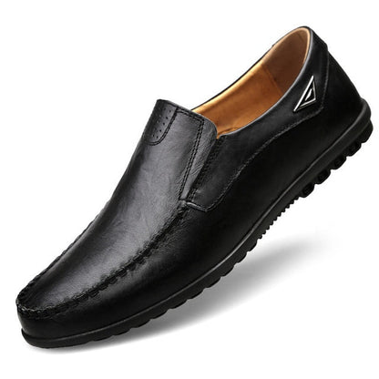 Genuine Leather Mens Moccasin Shoes Black Men Flats Breathable Casual Italian Loafers Comfortable Plus Size - Free Shipping - Aurelia Clothing