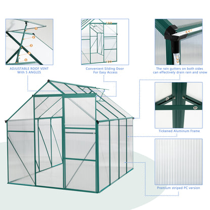 Green-6 x 8 FT Outdoor Patio Greenhouse - Free Shipping - Aurelia Clothing