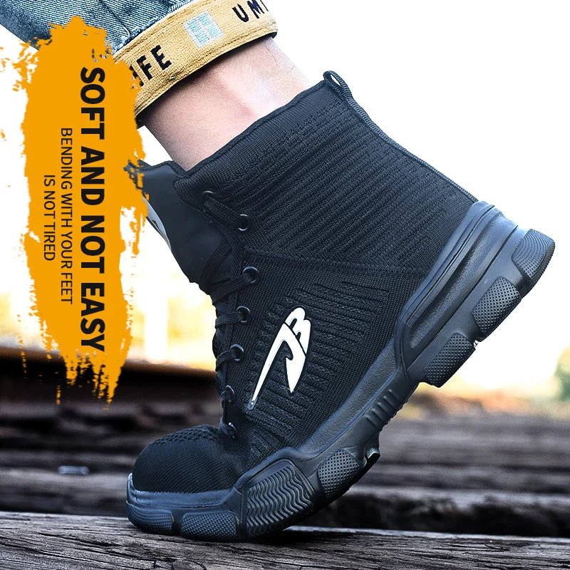 Men‘s Safety Shoes Steel Toe Work Boots Lightweight Puncture Proof Work Shoes Breathable Fashion Sneakers - Free Shipping - Aurelia Clothing