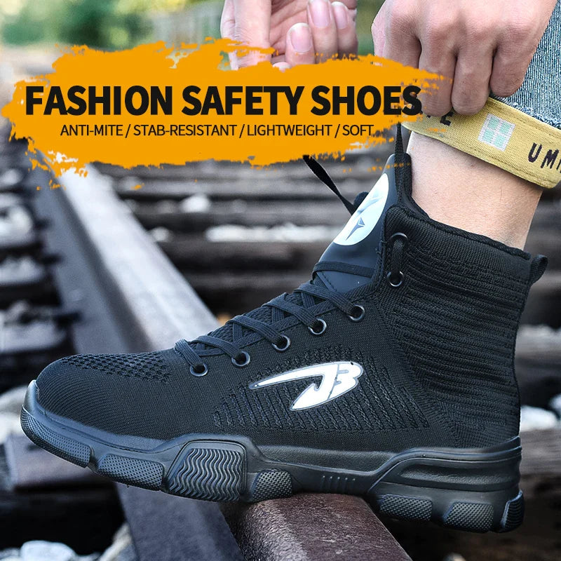 Men‘s Safety Shoes Steel Toe Work Boots Lightweight Puncture Proof Work Shoes Breathable Fashion Sneakers - Free Shipping - Aurelia Clothing