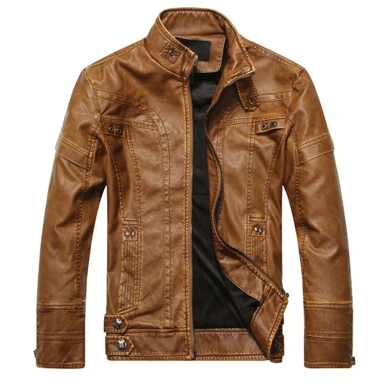 Mountainskin Men's Leather Jackets Motorcycle PU Jacket Male Autumn Casual Leather Coats Slim Fit Mens Brand Clothing SA588 - Free Shipping - Aurelia Clothing