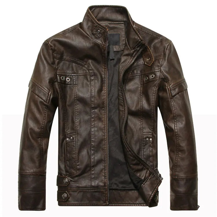 Mountainskin Men's Leather Jackets Motorcycle PU Jacket Male Autumn Casual Leather Coats Slim Fit Mens Brand Clothing SA588 - Free Shipping - Aurelia Clothing