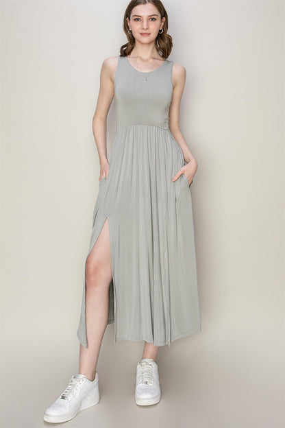 HYFVE Sleeveless Slit Midi Dress - Aurelia Clothing