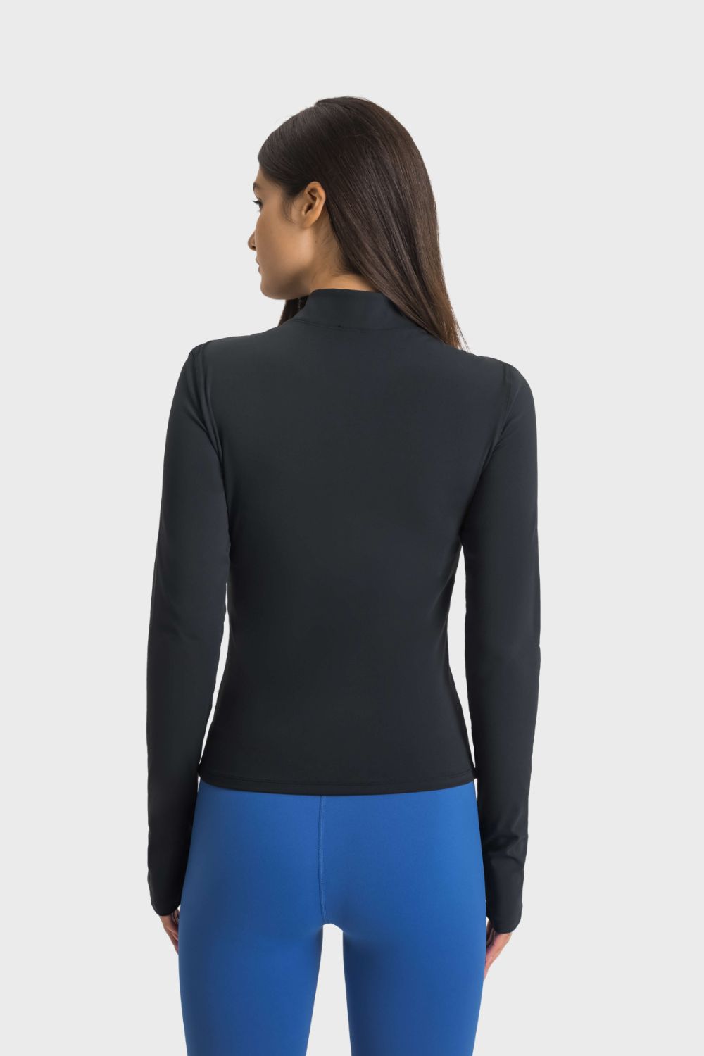 Half Zip Thumbhole Sleeve Sports Top - Aurelia Clothing