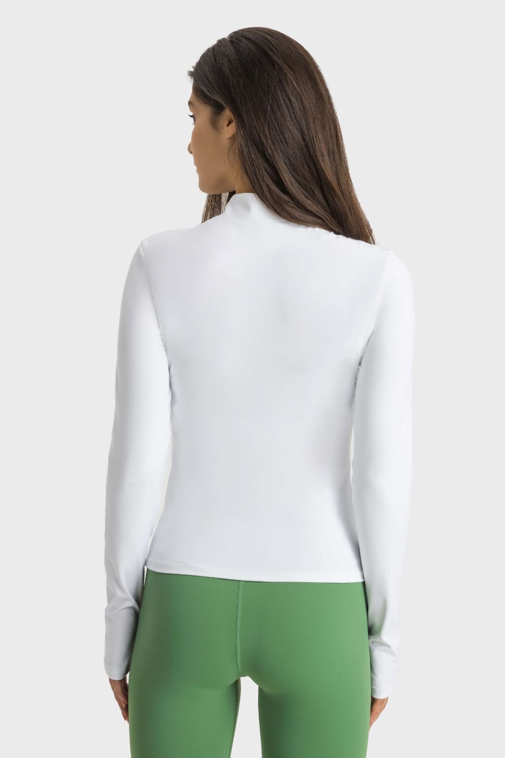 Half Zip Thumbhole Sleeve Sports Top - Aurelia Clothing