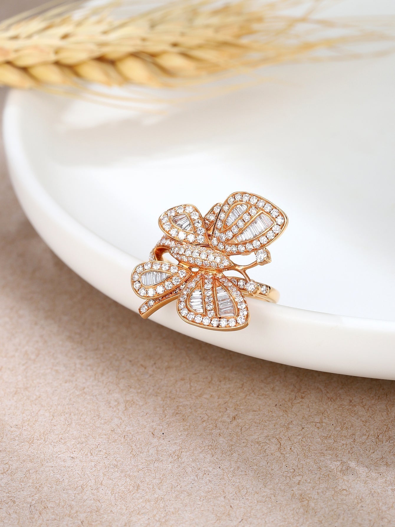 High-Quality 18K Gold Ring, Butterfly - Aurelia Clothing