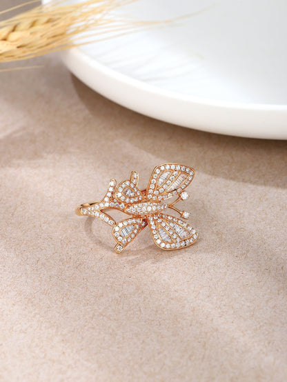 High-Quality 18K Gold Ring, Butterfly - Aurelia Clothing