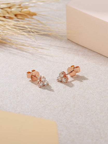 High-Quality 18K Gold stud earring with diamonds. Suitable for Women’s Daily, Dating, Travel , A Cute Gift - Aurelia Clothing