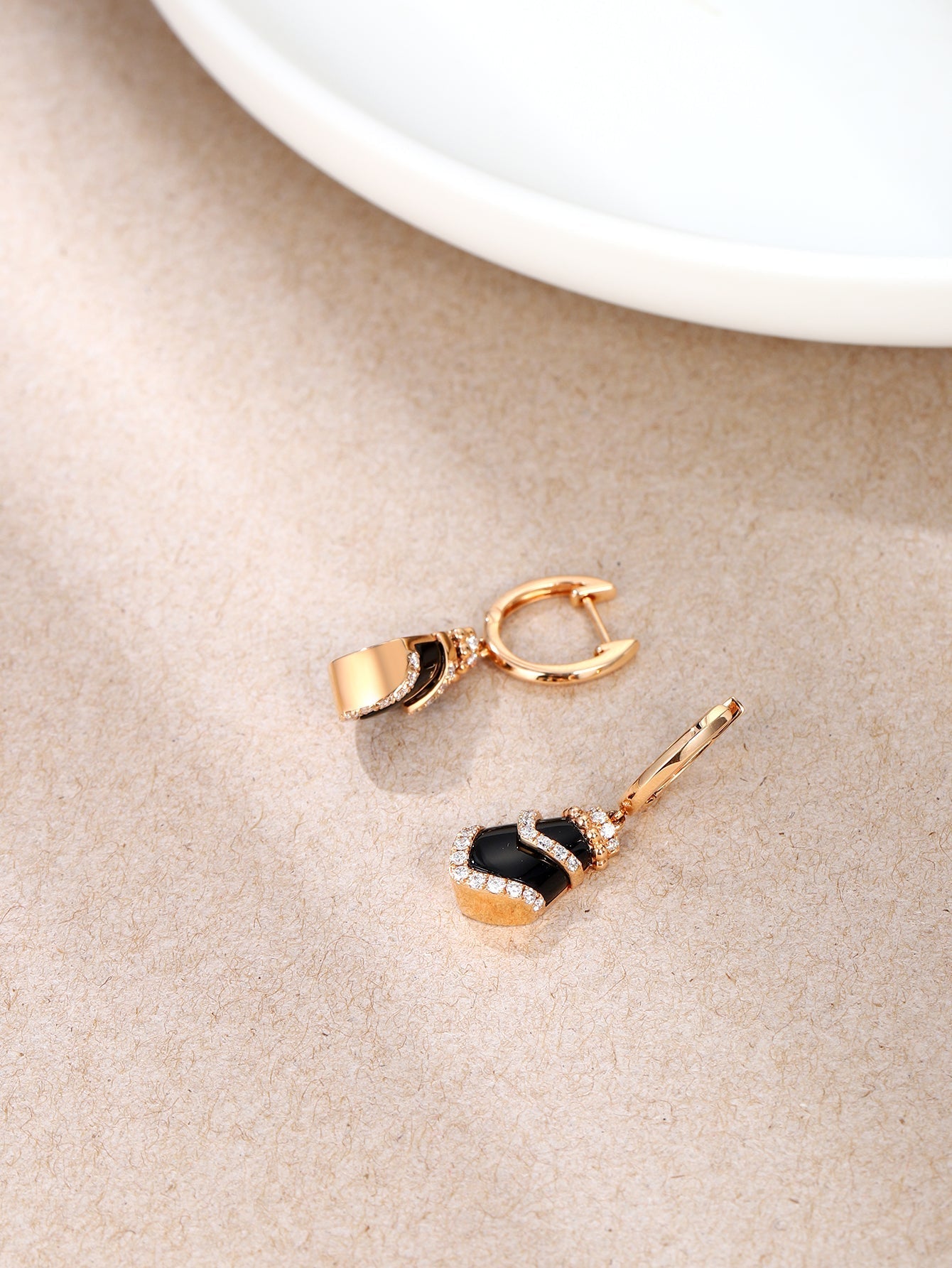 High-Quality 18K Gold Earring with diamond and Semi-Precious Stones XEM4588R01MH - Aurelia Clothing