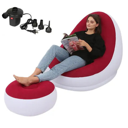 Inflatable Air Mattress Lazy Sofa Deck Chair Comfortable Leg Stool Rest Single Beanbag for home and Outdoor Use - Free Shipping - Aurelia Clothing