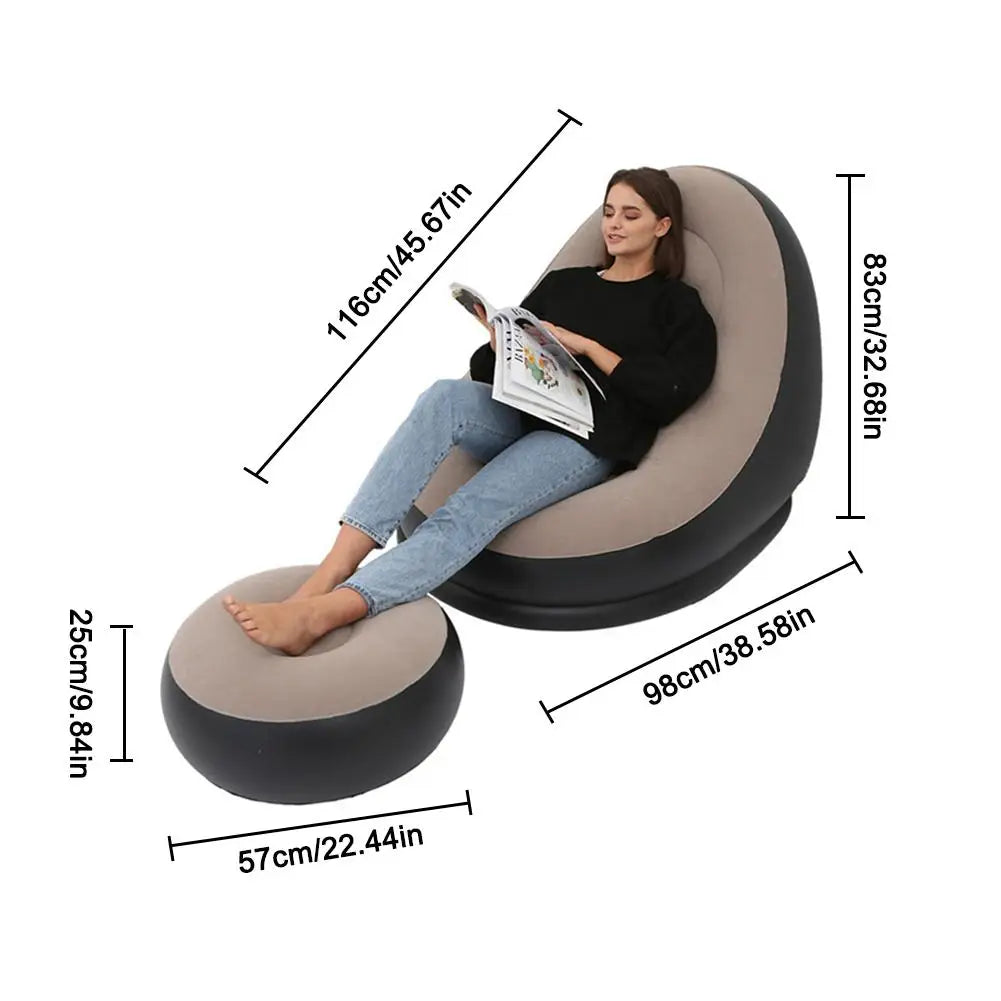 Inflatable Air Mattress Lazy Sofa Deck Chair Comfortable Leg Stool Rest Single Beanbag for home and Outdoor Use - Free Shipping - Aurelia Clothing