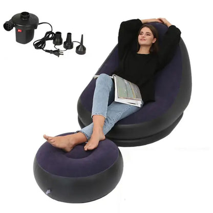 Inflatable Air Mattress Lazy Sofa Deck Chair Comfortable Leg Stool Rest Single Beanbag for home and Outdoor Use - Free Shipping - Aurelia Clothing