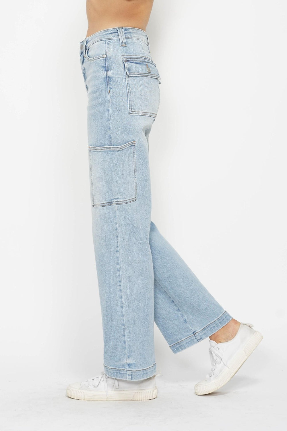 Judy Blue Full Size High Waist Straight Cargo Jeans - Free Shipping - Aurelia Clothing