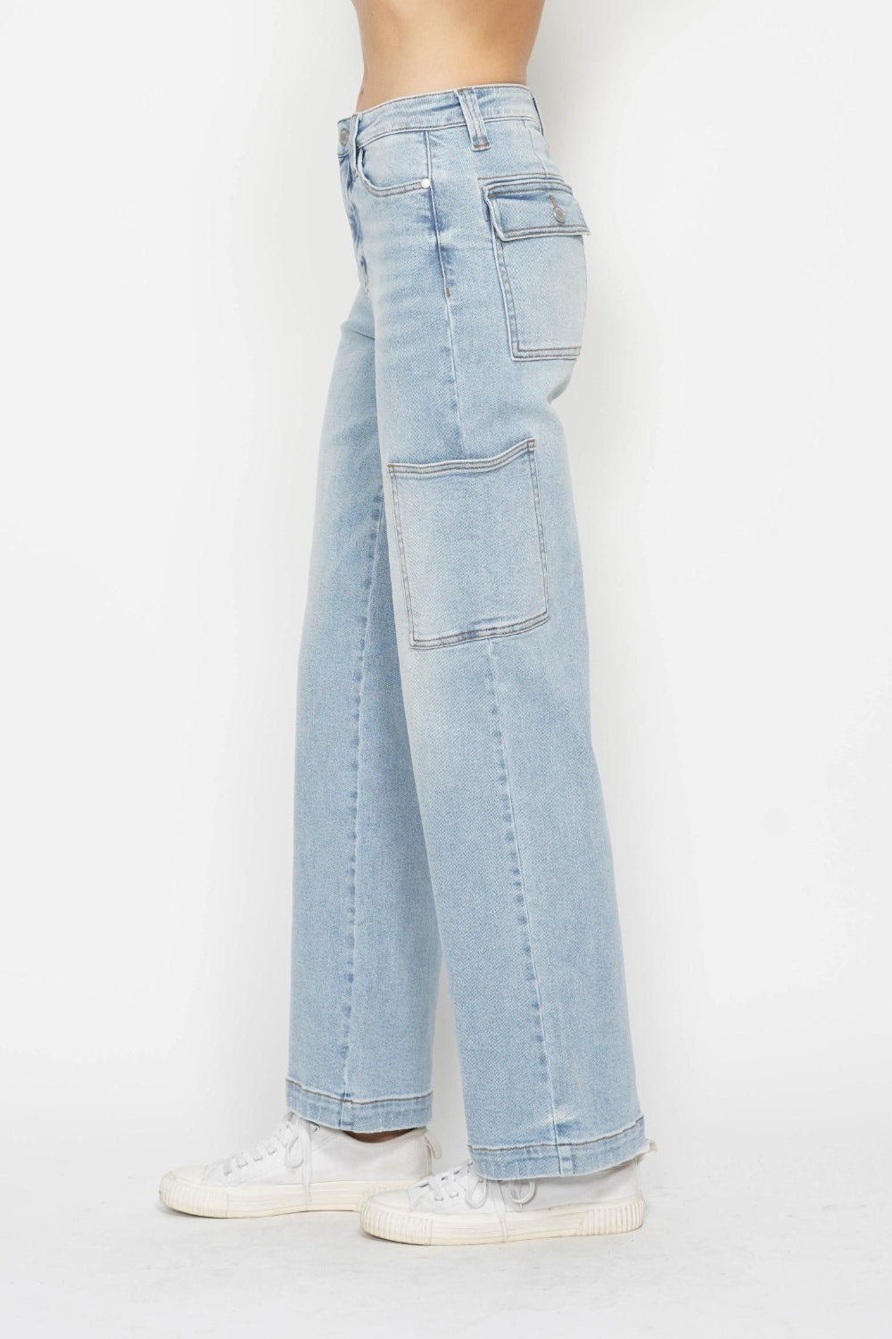 Judy Blue Full Size High Waist Straight Cargo Jeans - Free Shipping - Aurelia Clothing