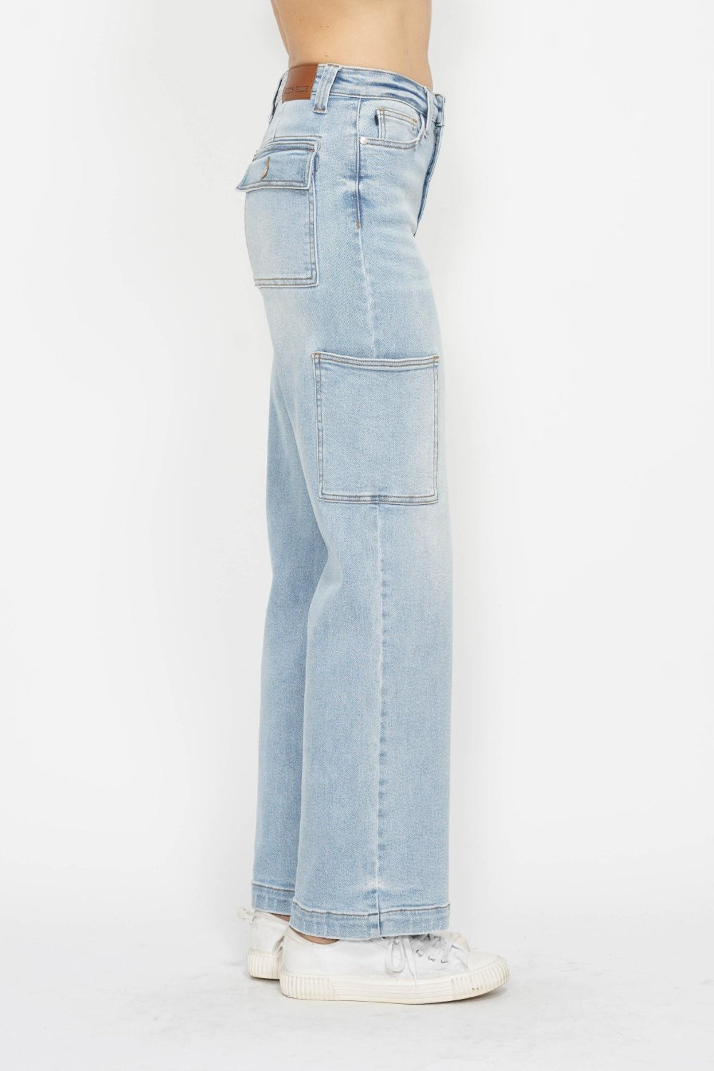 Judy Blue Full Size High Waist Straight Cargo Jeans - Free Shipping - Aurelia Clothing