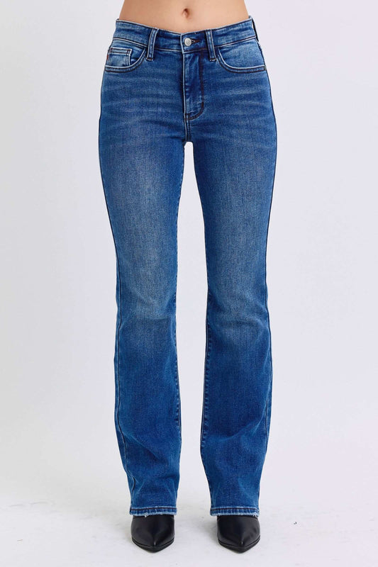 Judy Blue Full Size Mid-Rise Bootcut Jeans with Pockets - Free Shipping - Aurelia Clothing