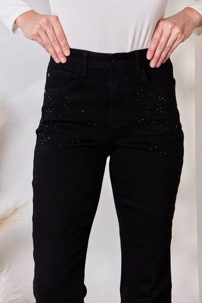 Judy Blue Full Size Rhinestone Embellishment Slim Jeans - Aurelia Clothing