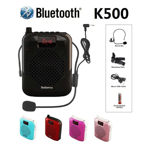 K500 Microphone Bluetooth Loudspeaker Portable Auto Pairing USB Charging Voice Amplifier Megaphone Speaker For Teaching - Free Shipping - Aurelia Clothing