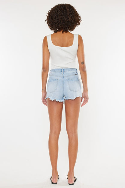 Kancan Distressed Button Fly Denim Shorts - Aurelia Clothing