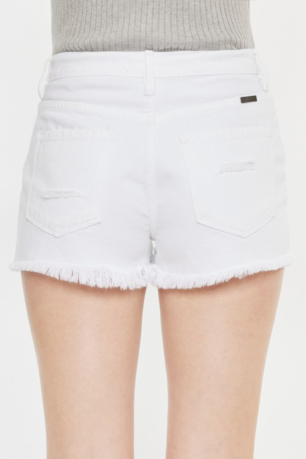 Kancan Raw Hem Distressed Denim Shorts - Aurelia Clothing