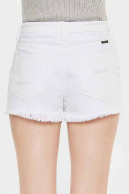 Kancan Raw Hem Distressed Denim Shorts - Aurelia Clothing