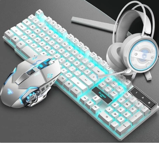 Keyboard Mouse Headset Glare Gaming Set - Free Shipping - Aurelia Clothing