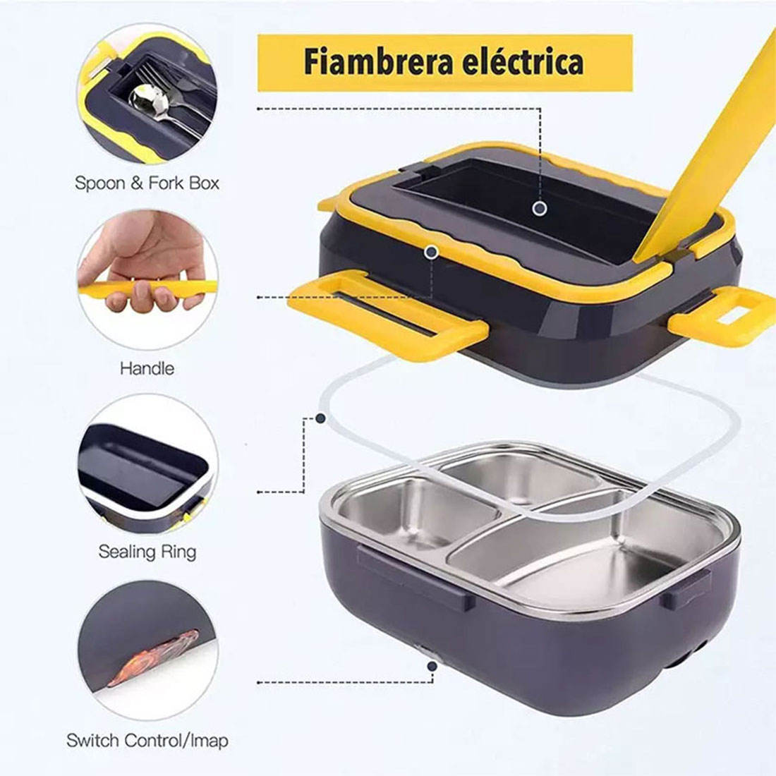 Kitchen ware 1.5L Cookware Sets Heater Portable Electric Lunch Boxes stainless - Free Shipping - Aurelia Clothing