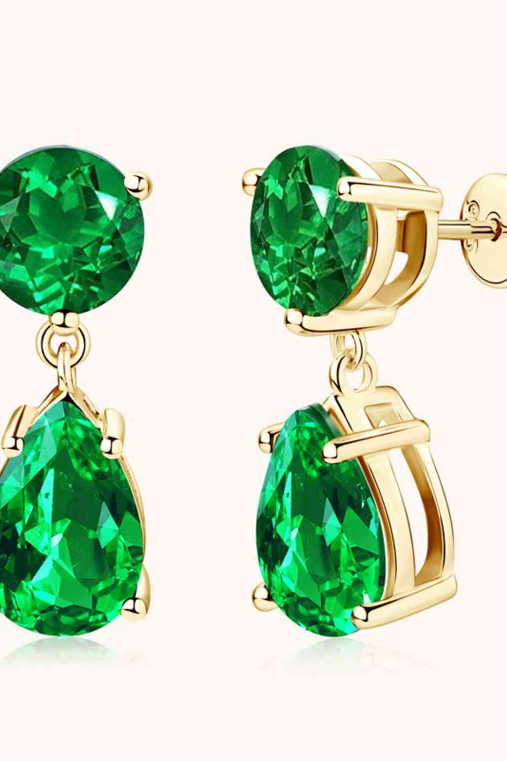 Lab-Grown Emerald Drop Earrings - Aurelia Clothing