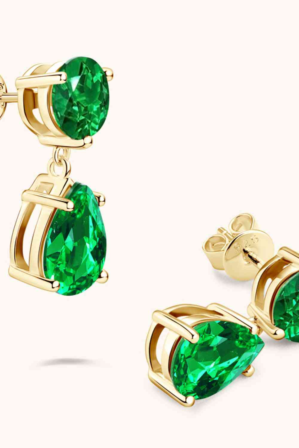 Lab-Grown Emerald Drop Earrings - Aurelia Clothing