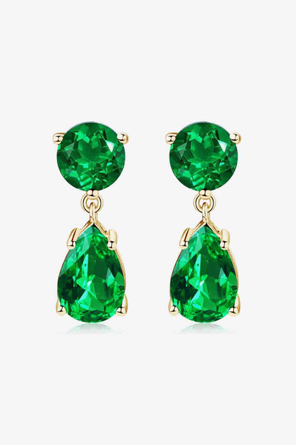 Lab-Grown Emerald Drop Earrings - Aurelia Clothing