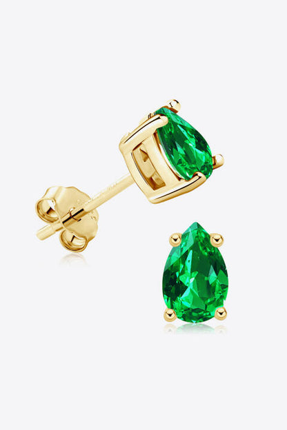 Lab-Grown Emerald Stud Earrings - Aurelia Clothing