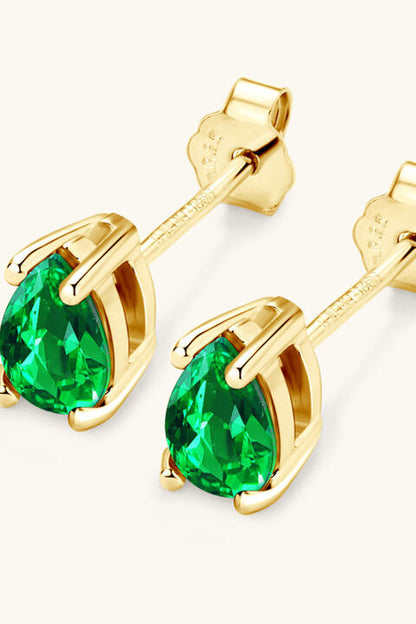 Lab-Grown Emerald Stud Earrings - Aurelia Clothing