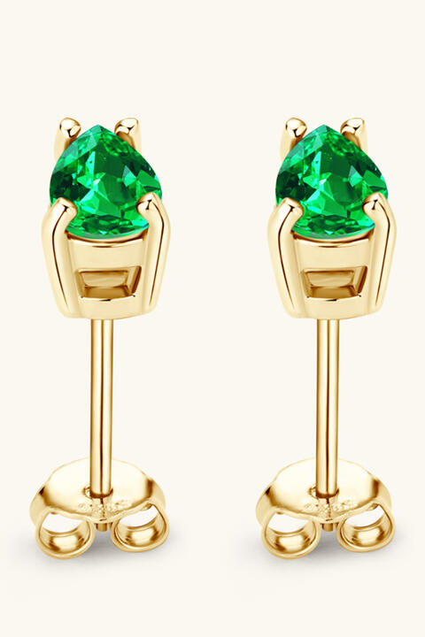 Lab-Grown Emerald Stud Earrings - Aurelia Clothing