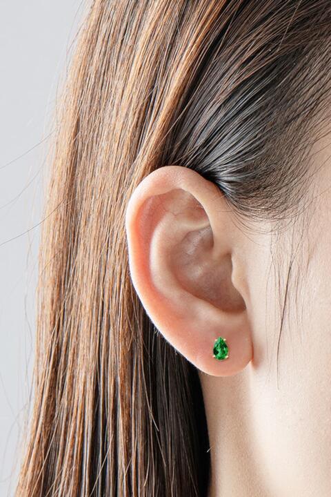 Lab-Grown Emerald Stud Earrings - Aurelia Clothing