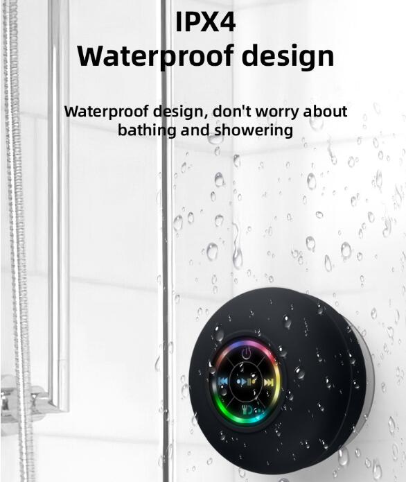 Large suction cup waterproof Bluetooth speaker LED light emitting waterproof bathroom Bluetooth speaker portable Bluetooth speaker - Free Shipping - Aurelia Clothing