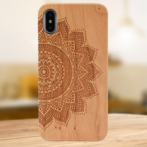 Laser Engraving Real Wood Cell Phone Case for iPhone XS MAX XR 7 8PLUS X Wooden Unique Shock Customized Bamboo Phone Cover Shell -  Free Shipping - Aurelia Clothing