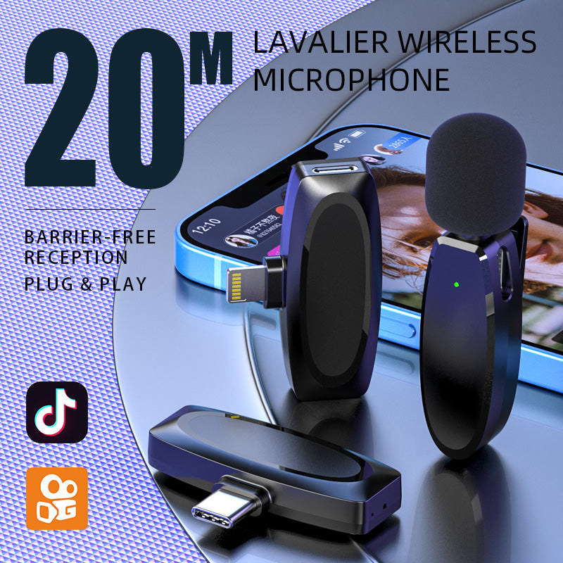 Lavalier Wireless Microphone Outdoor Live Broadcast Internet Celebrity Carry 2.4G Radio Noise Reduction Small Microphone - Free Shipping - Aurelia Clothing