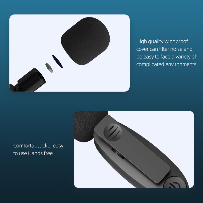 Lavalier Wireless Microphone Outdoor Live Broadcast Internet Celebrity Carry 2.4G Radio Noise Reduction Small Microphone - Free Shipping - Aurelia Clothing