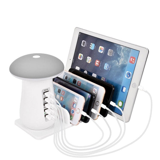 Leebote Multiple USB Phone Charger Mushroom Night Lamp Charging Station Dock QC 3.0 Quick Charger for Mobile Phone and Tablet - Fee Shipping - Aurelia Clothing