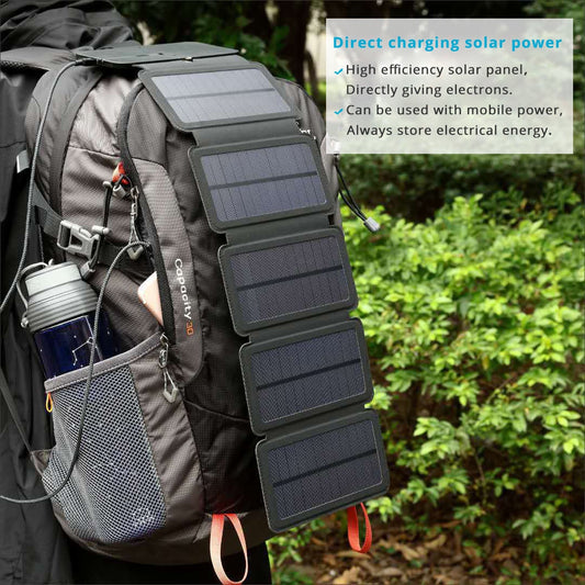 Lerranc Portable Folding 10W Solar Panels Charger 5V 2.1A USB Output Solar Cells for Cellphones Outdoors - Free Shipping - Aurelia Clothing